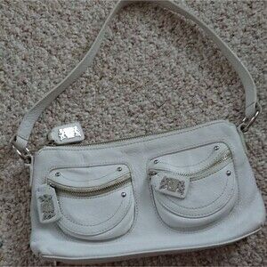 Tempo by leonello borghi white 100% leather small purse
